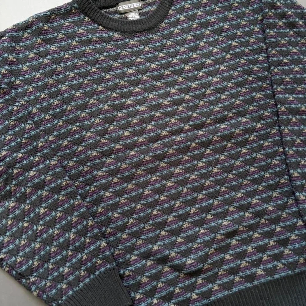 90s chunky cable knit patterned sweater - Picture 2 of 5